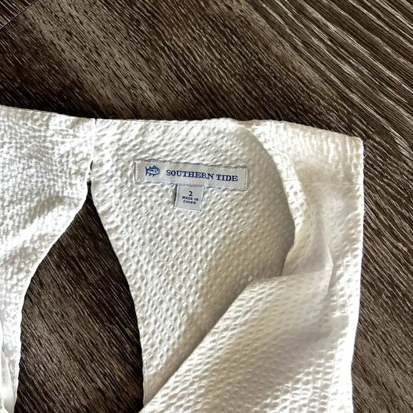 EUC Southern Tide Baxlee White Seersucker Shift‎ Dress Size 2 Sleeveless Summer - Picture 6 of 16